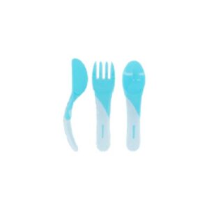 پک 4 عددی ست غذاخوری آموزشی پلاستيكی آبی تويست شيك