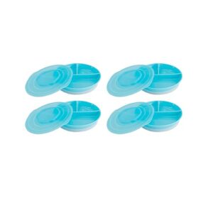 پک 4 عددی ظرف غذا خوری تقسيم بندي شده درب دار آبی تويست شيك