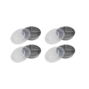 پک 4 عددی ظرف غذا خوری تقسيم بندي شده درب دار طوسی تويست شيك