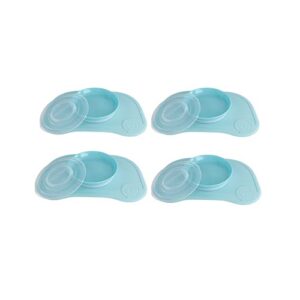 پک 4 عددی ظرف غذا خوری و صفحه نگهدارنده بزرگ آبی تويست شيك
