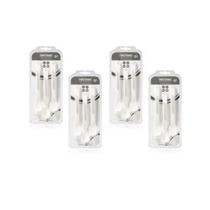 پک 4 عددی قاشق غذا خوری زاويه دار سفید تويست شيك