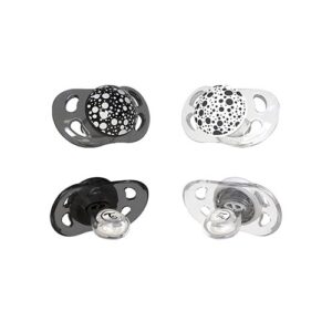 پک 4 عددی پستانك ۰-۶ ماه سفيد و مشكي تويست شيك