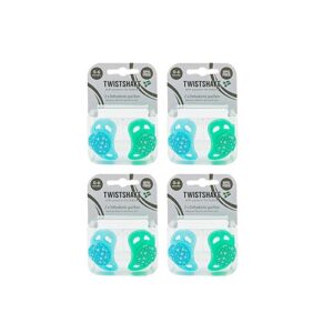 پک 4 عددی پستانك ۰-۶ ماه پاستل سبز و آبي تويست شيك