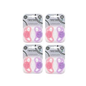 پک 4 عددی پستانك ۶+ماه صورتی و بنفش پاستل تويست شيك