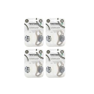 پک 4 عددی پستانك ۶+ماه سفيد و طوسی پاستل تويست شيك