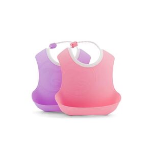 پک 4 عددی پيشبند غذاخوری كودك صورتی و بنفش تويست شيك