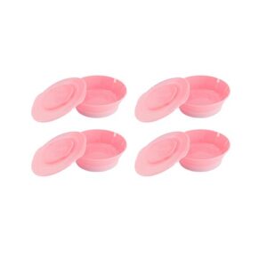 پک 4 عددی كاسه درب دار صورتی تويست شيك